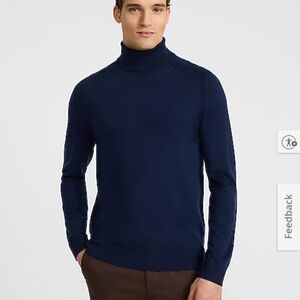 Express Men’s Merino Wool Turtleneck Sweater Navy Blue XXL NWT